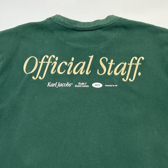 Karl Jacobs Large Unisex Books & Board Games Green Official Staff Shirt 2021 - Picture 2 of 11